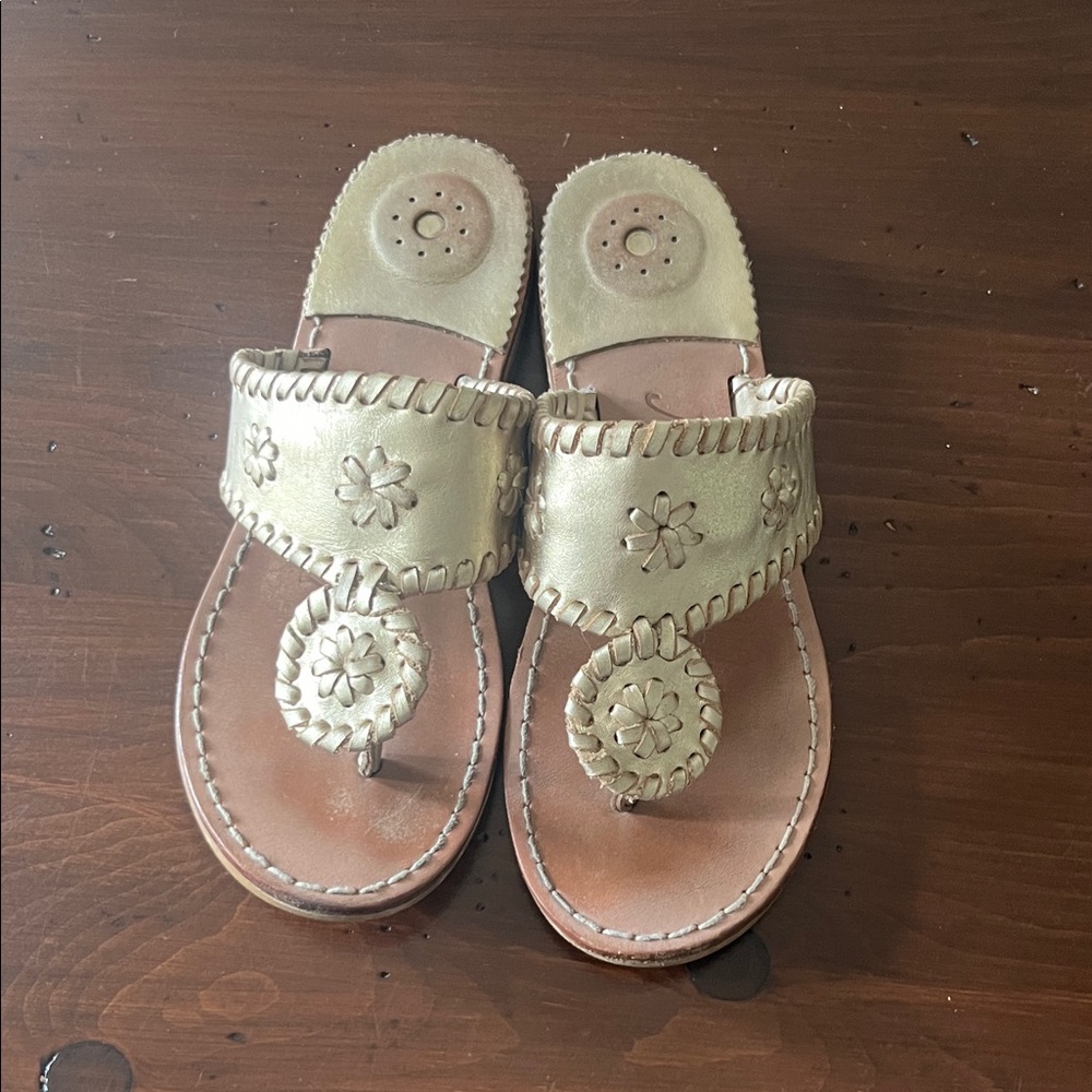 Jack Rogers Gold Kids Sandals